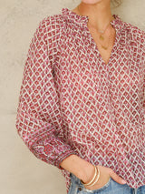 Mabe Viti Print Top Pink M.A.B.E