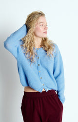 American Vintage Vitow Cardigan Aura Melange Blue American Vintage