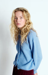 American Vintage Vitow Cardigan Aura Melange Blue American Vintage
