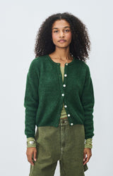American Vintage Vitow Cardigan Melange Basil American Vintage