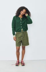 American Vintage Vitow Cardigan Melange Basil American Vintage