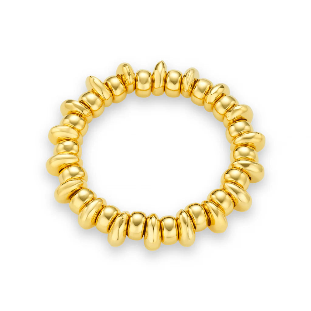 Orelia Polished Metal Nugget Stretch Bracelet