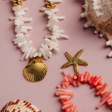 Orelia Cream Chip Shell Necklace