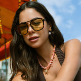 Orelia Pink Coral Chip Starfish Necklace