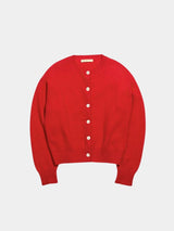 &Daughter Ada Crewneck Cardigan in Poppy Red