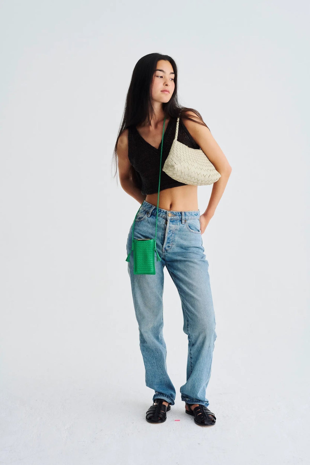 Dragon Diffusion Rosanna Woven Bag Pearl Dragon Diffusion