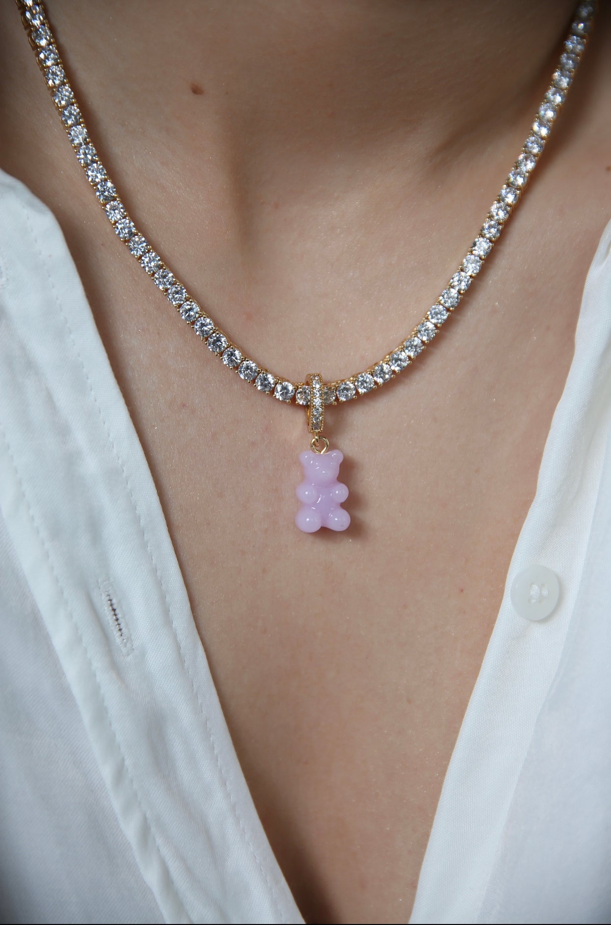 Crystal Haze Nostalgia Bear Pave Connector Lavender - Twenty Petworth