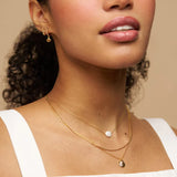 Orelia Pearl Shell Micro Hoop Earrings