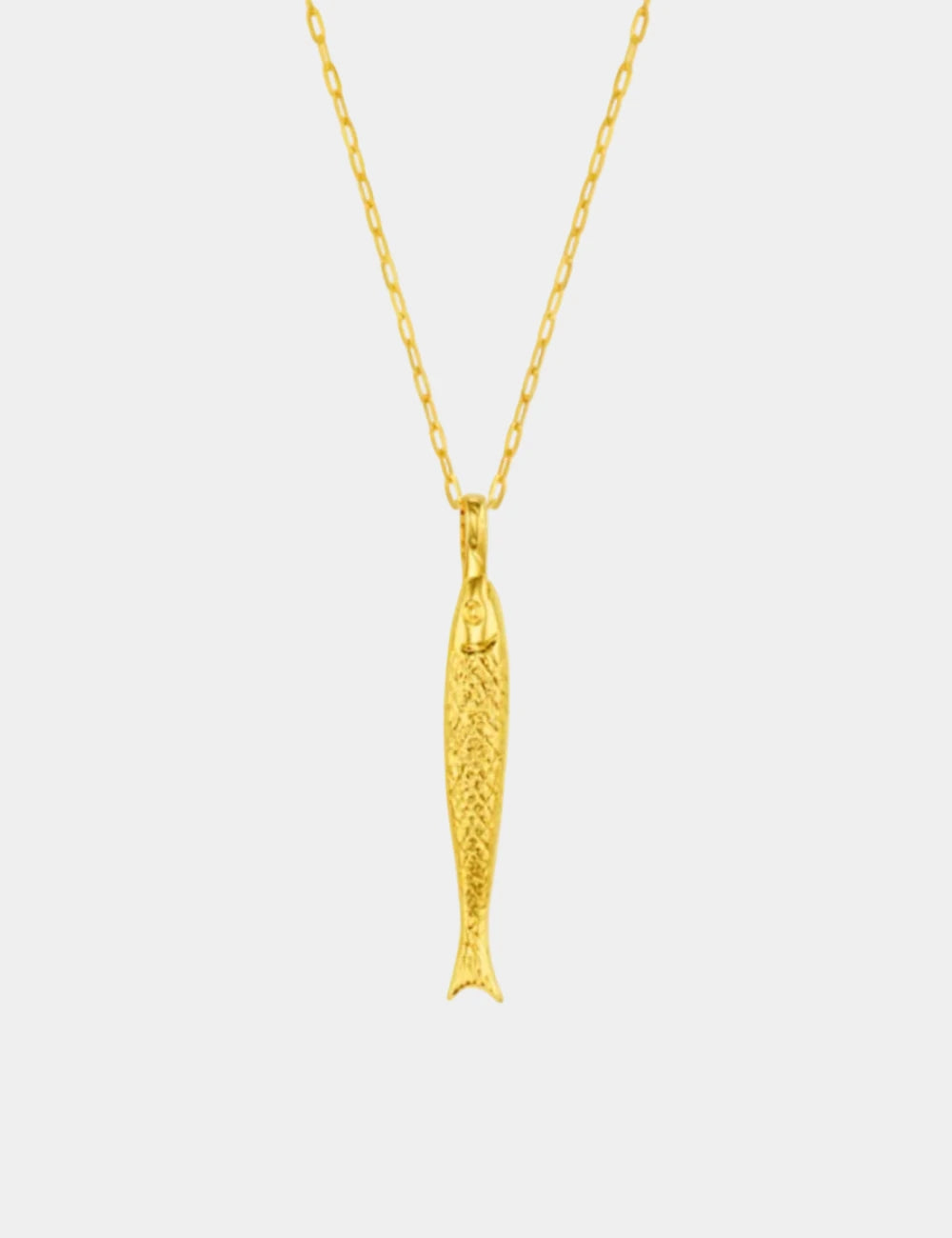 Orelia Textured Fish Charm Necklace