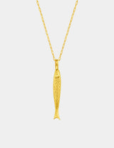 Orelia Textured Fish Charm Necklace