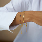 Orelia Semi Precious Chip Snake Chain 2 Row Bracelet