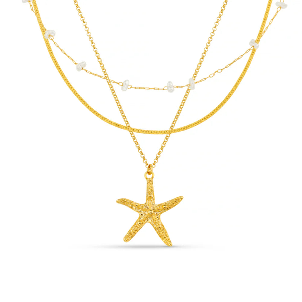 Orelia Starfish Pearl Necklace