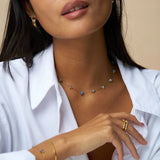 Orelia Semi Precious Chip Stationed Necklace