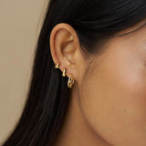 Orelia Mixed Pave Triple Illusion Hoop Earring