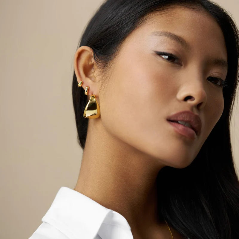 Orelia Statement Taper Metal Hoop Earring