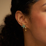 Orelia Starfish Turquoise Earrings
