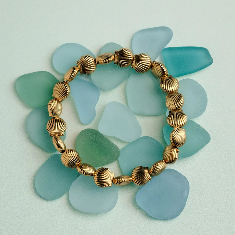 Orelia Metal Shell Stretch Bracelet